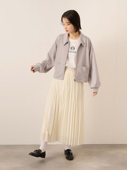 《予約販売》【ふんわり、きちんと。】ライトダンボールステンカラーブルゾン≪手洗い可能≫