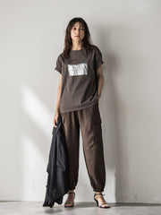【WEB限定】スクエア箔オーバーサイズTシャツ≪手洗い可能≫