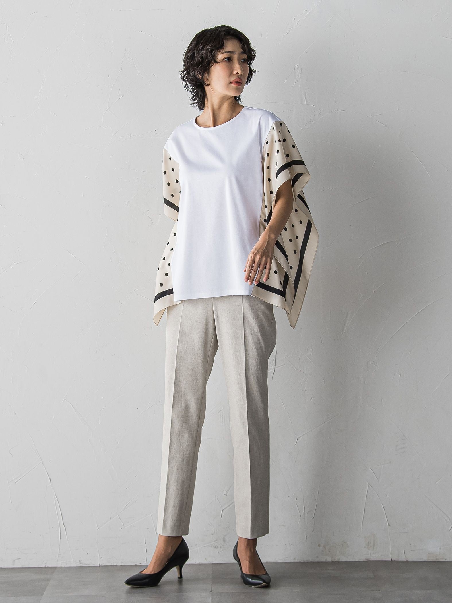 【WEB限定/+5cm丈長め】シェルタリングテーパードパンツ