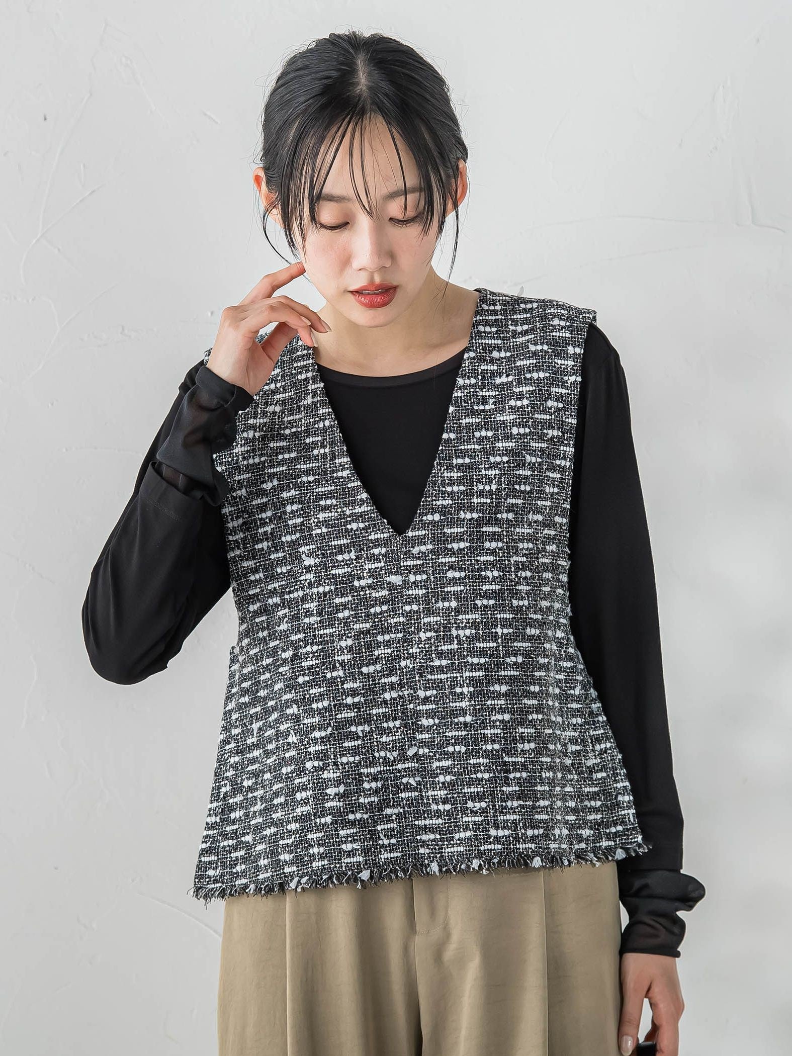 カミュツィードベストブラウス