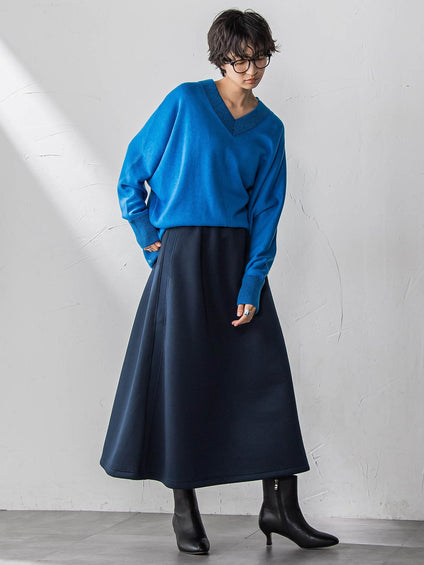 軽量ボンディングスカートセットアップ≪洗濯機で洗える≫