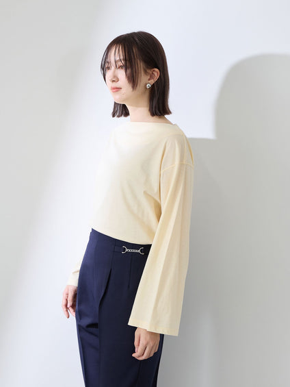 ハイゲージ天竺ボートネックプルオーバー