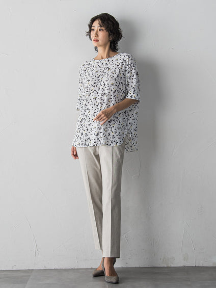 【WEB限定/+5cm丈長め】シェルタリングテーパードパンツ