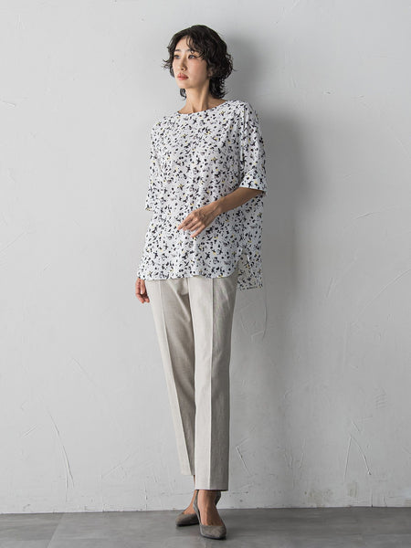 【WEB限定/+5cm丈長め】シェルタリングテーパードパンツ