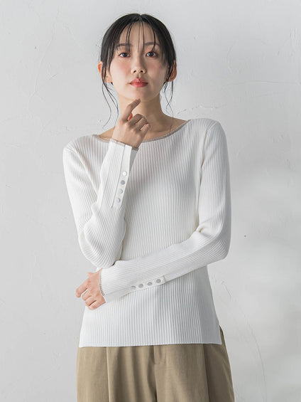 配色RIBニット≪手洗い可能≫