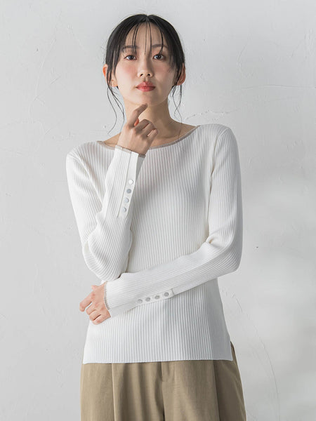 配色RIBニット≪手洗い可能≫