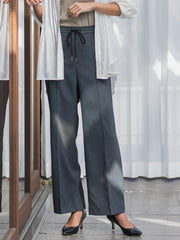 【WEB限定/大きいサイズ】“美脚デニム見え”ワイドパンツ