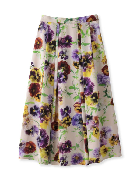 【KEITA KAWASAKI × Viaggio Bluコラボ】パンジープリントスカート