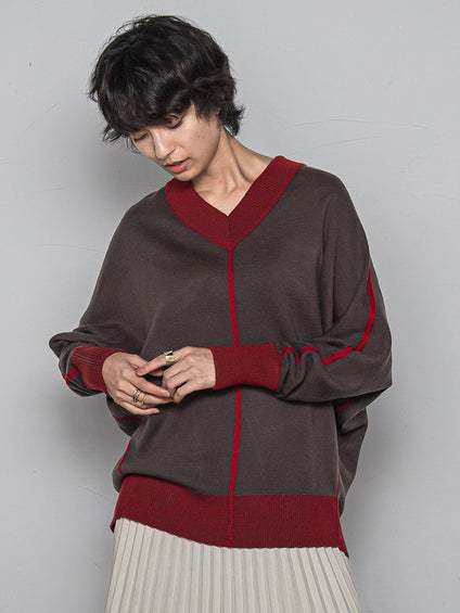 今日の気分で着回せるリバーシブルニット≪手洗い可能≫