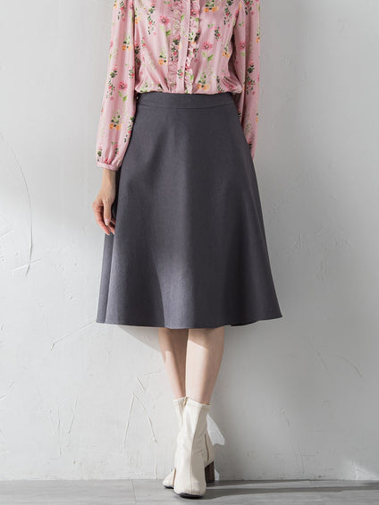 【XSサイズ展開あり】冬仕様 美シルエットフレアスカート ≪洗濯機で洗える≫