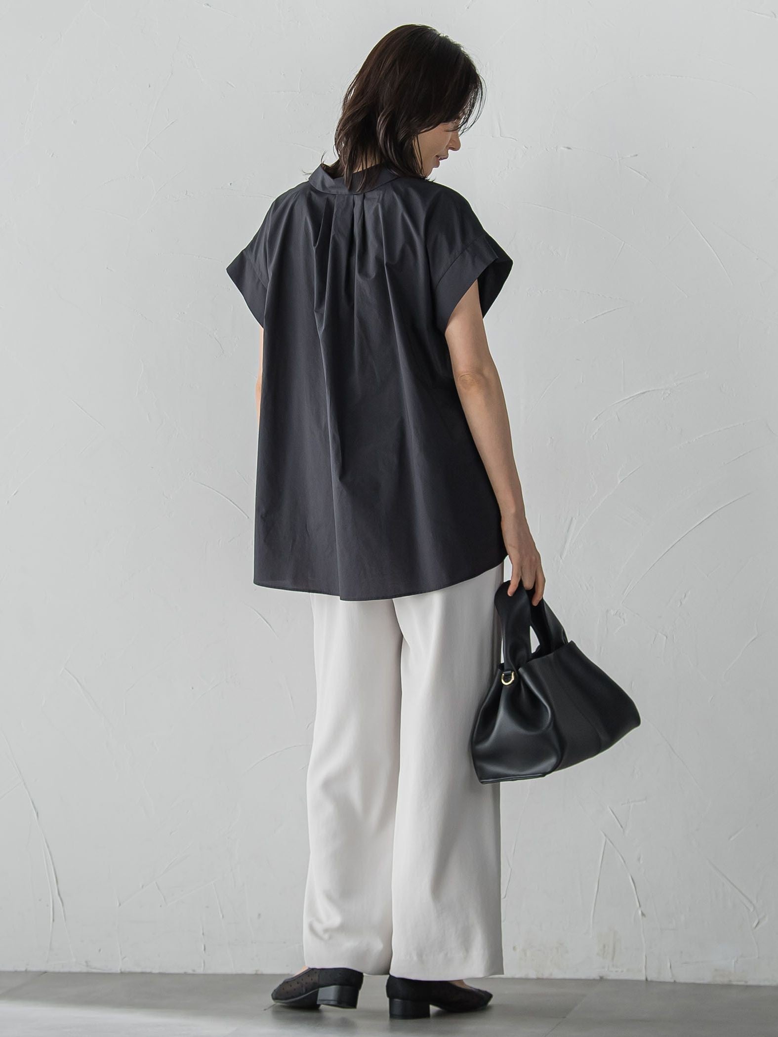 タイプライターペプラムブラウス≪洗濯機で洗える≫