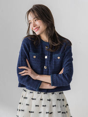 ツイードニットカーディガン