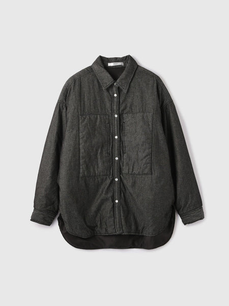 パデッドデニムビッグシャツ≪洗濯機で洗える≫