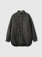 パデッドデニムビッグシャツ≪洗濯機で洗える≫