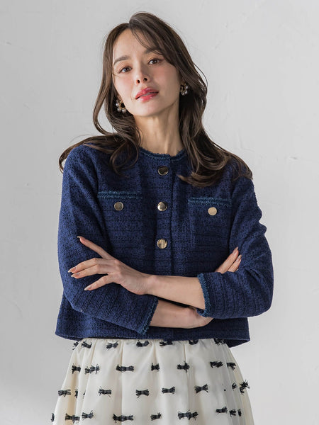 ツイードニットカーディガン