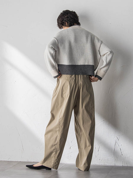 【WEB限定】ハイネック配色ニット≪手洗い可能≫