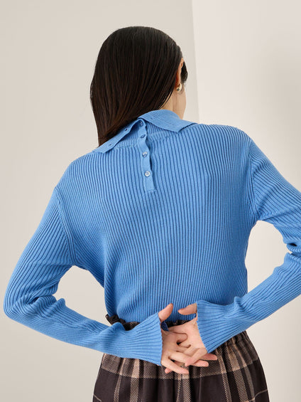 調温バックボタンハイネックニット≪手洗い可能≫