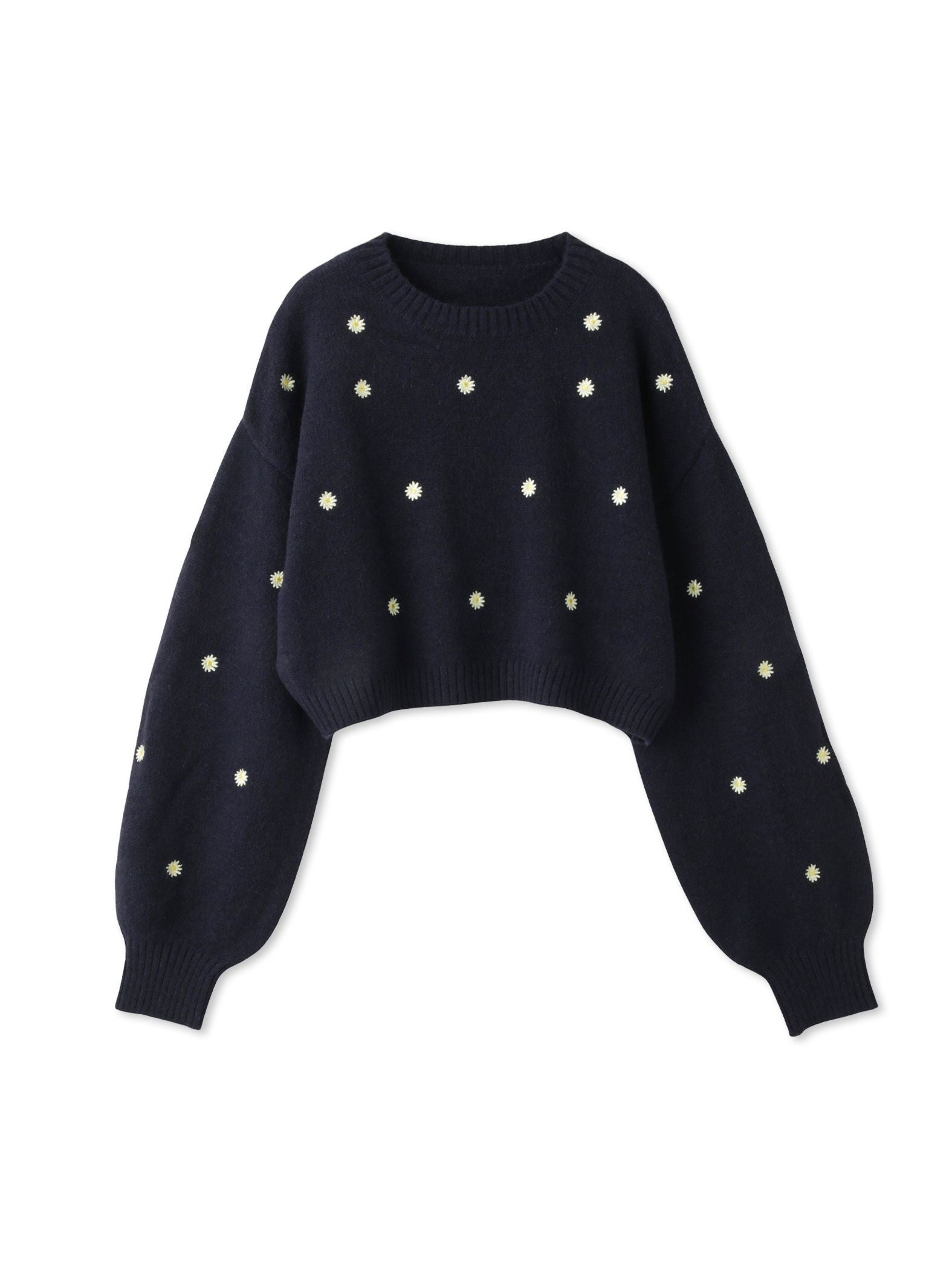 マーガレット刺繍ニットプルオーバー≪手洗い可能≫