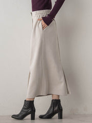 スエードフロント切替えナロースカート≪手洗い可能≫