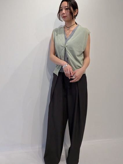 【2piece】sheer layerd vest