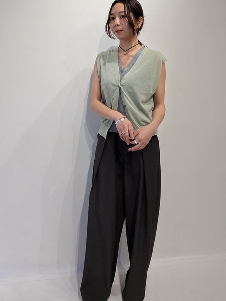 【2piece】sheer layerd vest