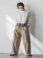 【WEB限定】ハイネック配色ニット≪手洗い可能≫