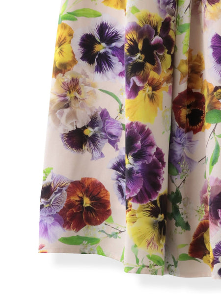 【KEITA KAWASAKI × Viaggio Bluコラボ】パンジープリントスカート