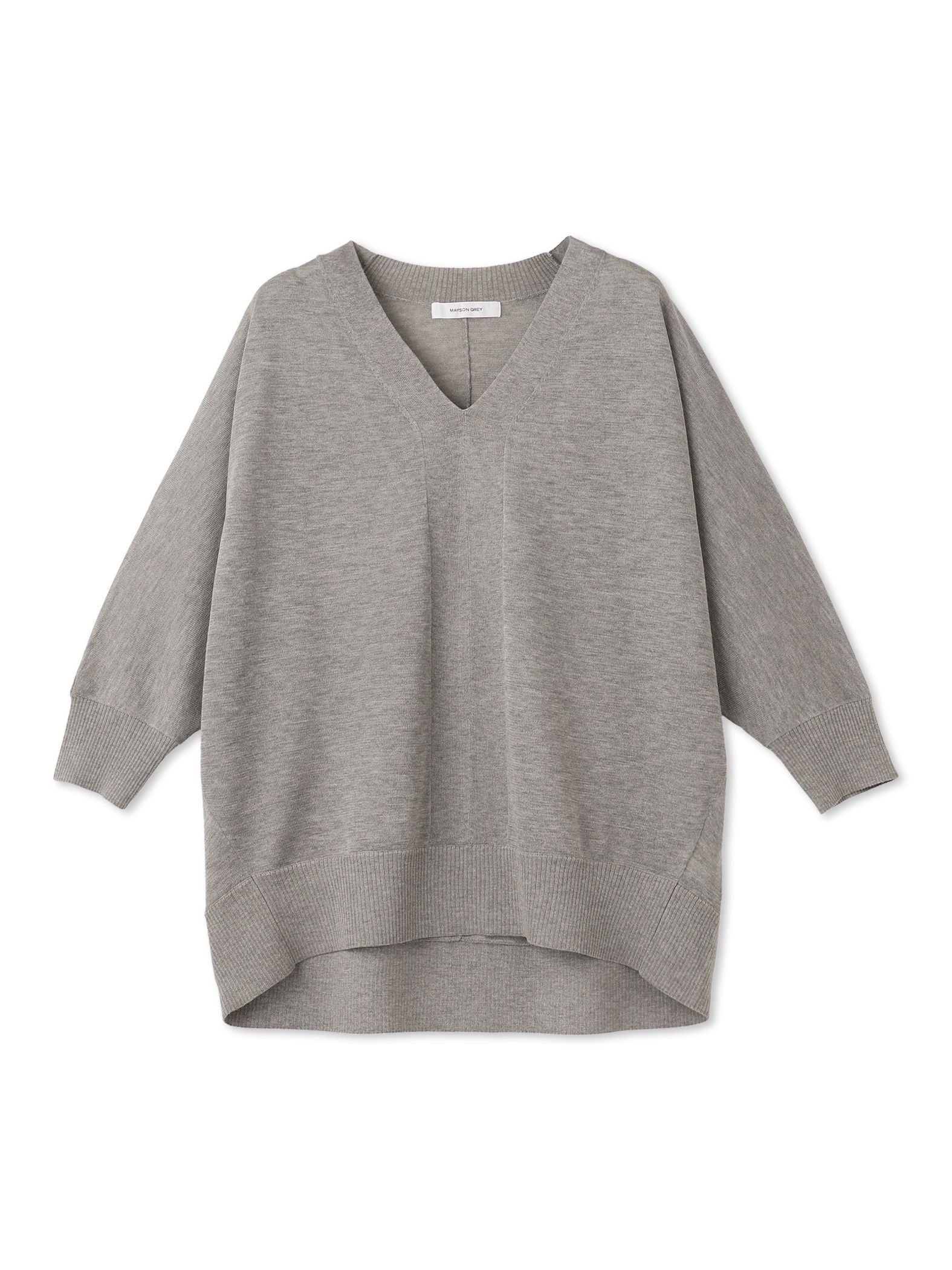 LEVITAシアーVネックドルマンニットプルオーバー≪手洗い可能≫