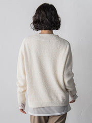 ツヤモールVネックニット