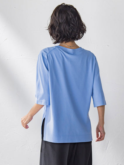 Tシャツ風ニットプルオーバー≪手洗い可能≫