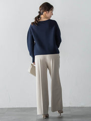 両面起毛ドロストワイドパンツ