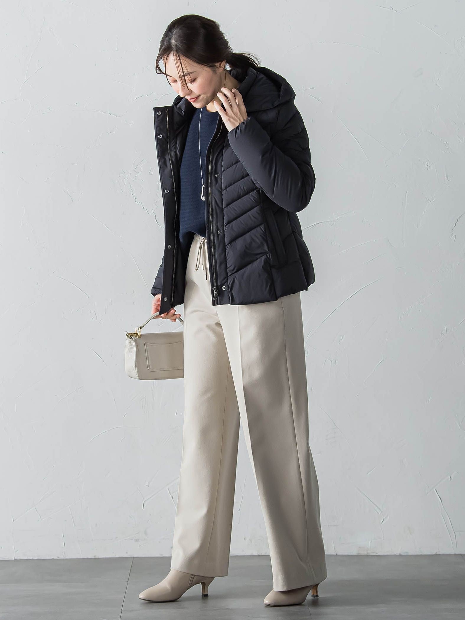 両面起毛ドロストワイドパンツ