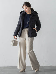 両面起毛ドロストワイドパンツ