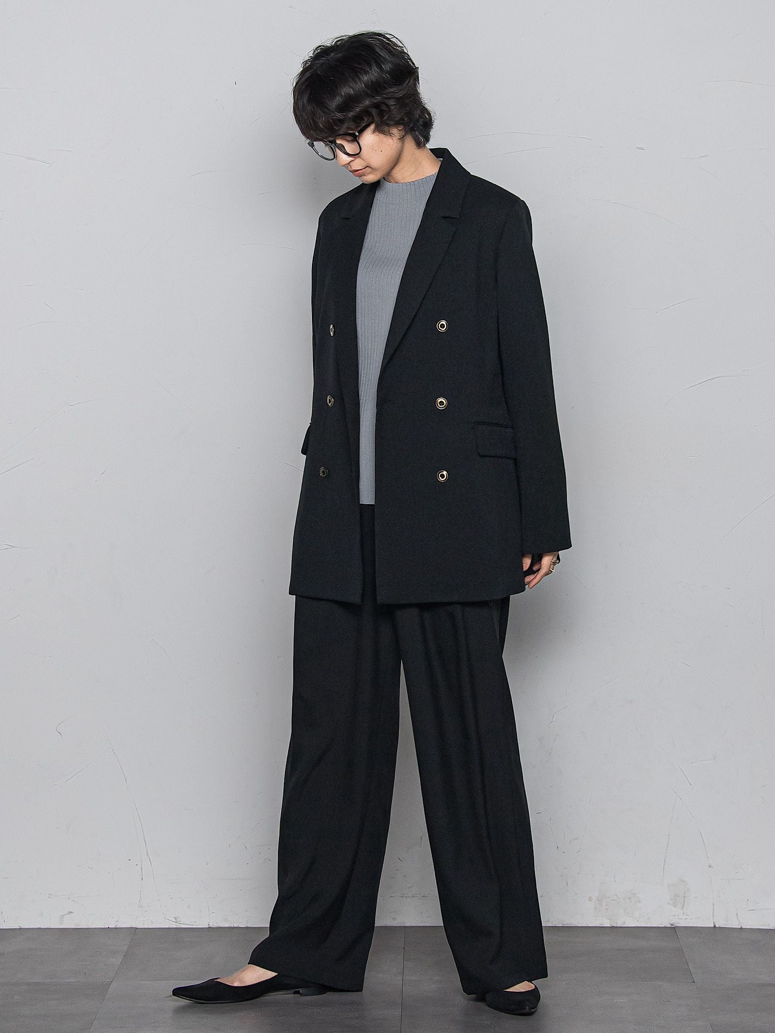 ボトルネック配色ニットプルオーバー≪手洗い可能≫