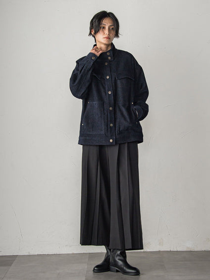 【カタログ掲載・一瞬で楽とキレイを叶える】ナチュラルストレッチプリーツキュロットパンツ≪セットアップ対応≫