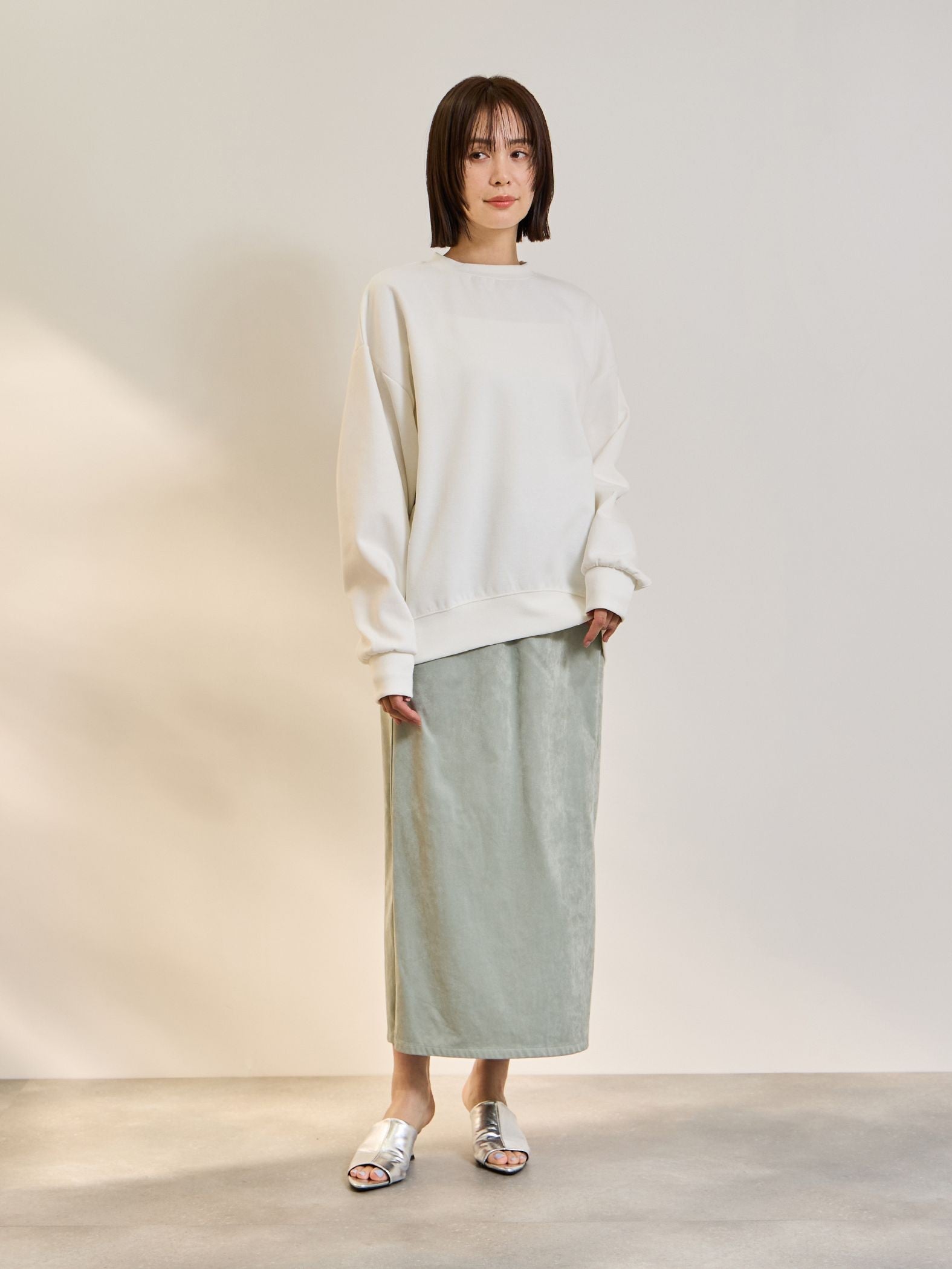 オーバーサイズダブルフェイスプルオーバー