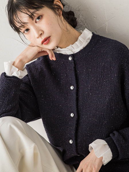 フクレジャガードニットカーディガン≪手洗い可能≫