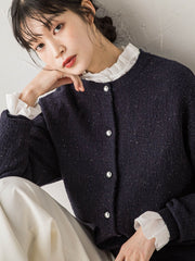 フクレジャガードニットカーディガン≪手洗い可能≫