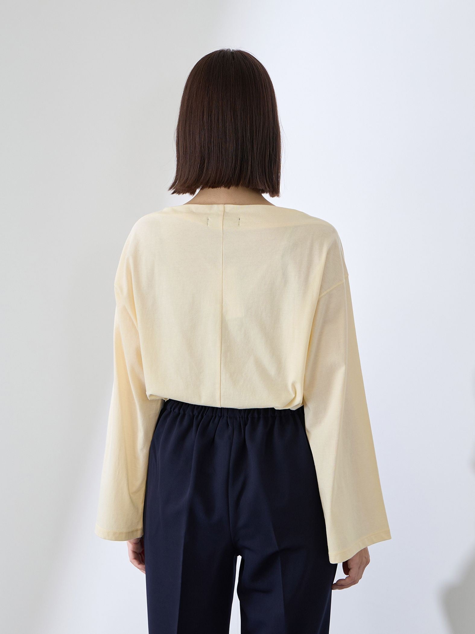 ハイゲージ天竺ボートネックプルオーバー