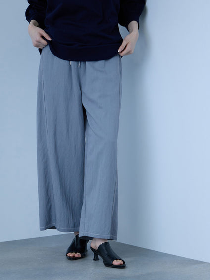 【シーズンレス】ナイロンツイルデニムイージーワイドパンツ