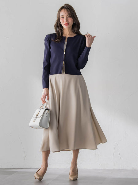 パフスリーブダブルジップブルゾン