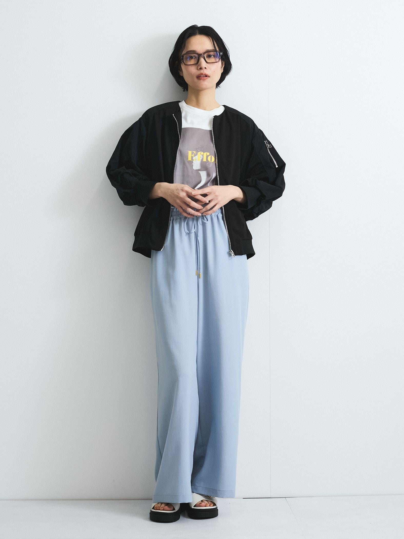 配色フォトプリントTシャツ≪手洗い可能≫