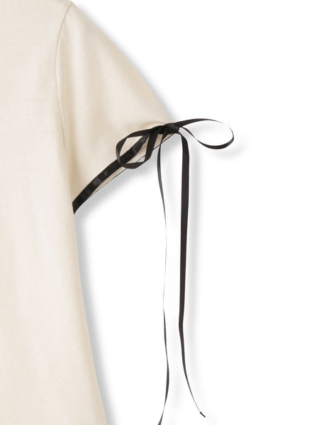 サテンリボンスリーブプルオーバー