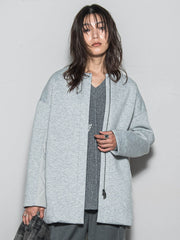 モスダンボール×中綿キルティングノーカラーコート≪手洗い可能≫