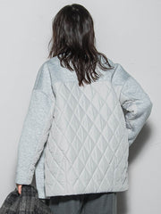 モスダンボール×中綿キルティングノーカラーコート≪手洗い可能≫