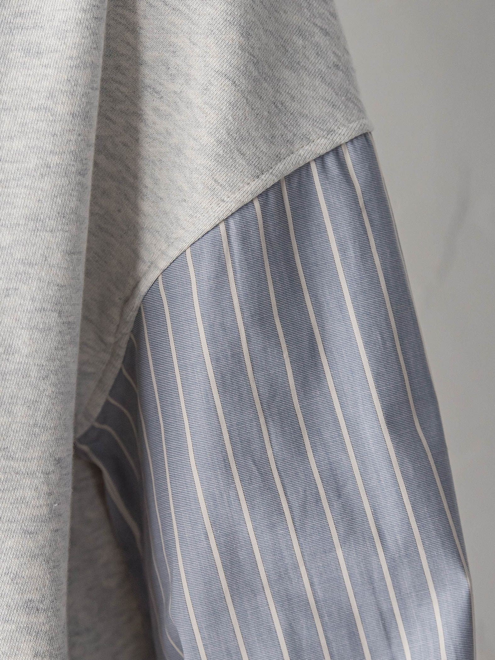 ストライプスリーブハーフジッププルオーバー≪手洗い可能≫