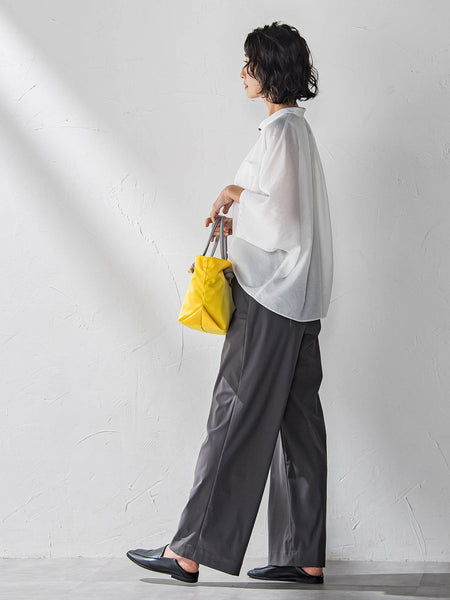【WEB限定】ハイテンションワイドパンツ≪洗濯機で洗える≫