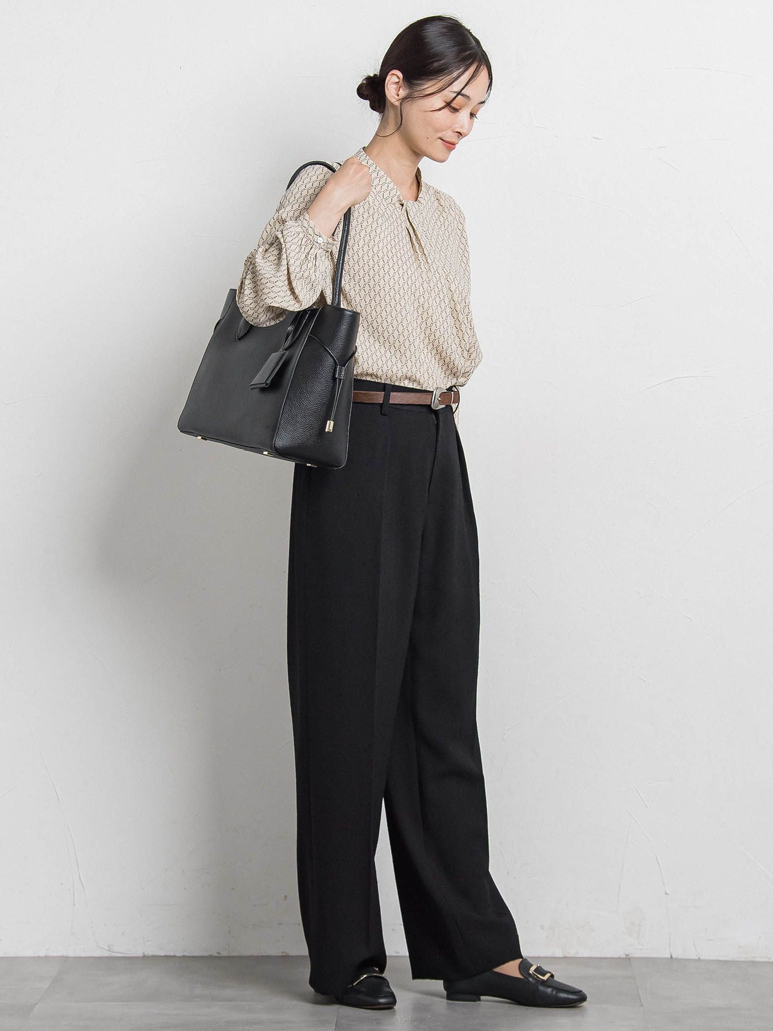 【WEB限定】バックサテン小紋プリントブラウス