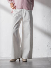 デニムワイドパンツ≪洗濯機で洗える≫