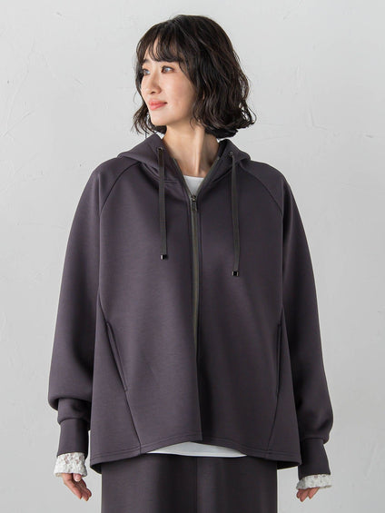 ストレッチダンボールジップパーカー